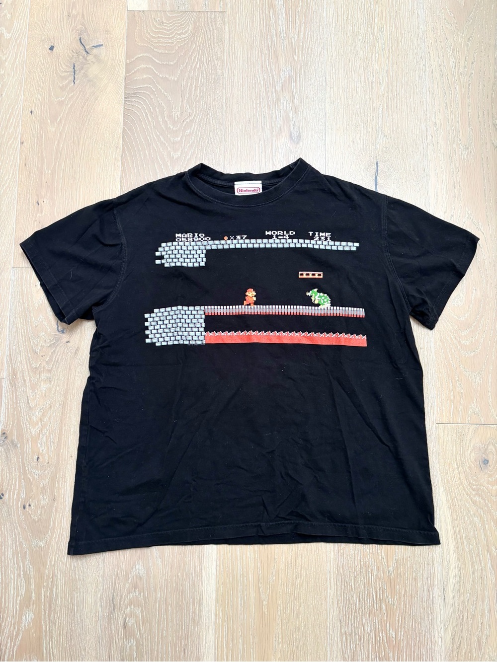 Nintendo Black Super Mario Retro Pixel Tee